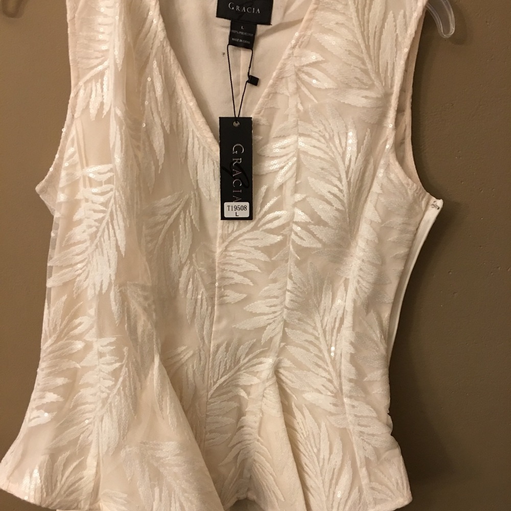 White sequin top
